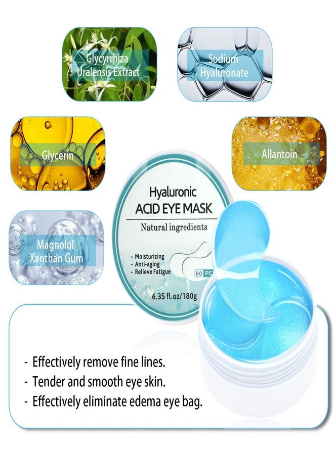 Felico Under Eye Patches, Hyaluronic Acid Eye Mask Moisturizing, 60PCS Gel Eye Masks Pads With Collagen Eye Treatment for Reducing Dark Circles, Wrinkles Anti-Aging, Fine Lines Eye Bags Puffiness Women Men - Image 2
